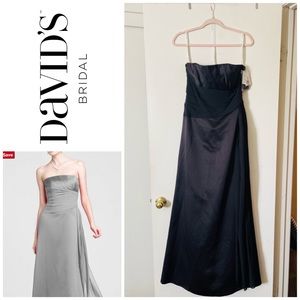 David’s Bridal STRAPLESS SATIN A-LINE WITH PLEATED CHIFFON BODICE ✨